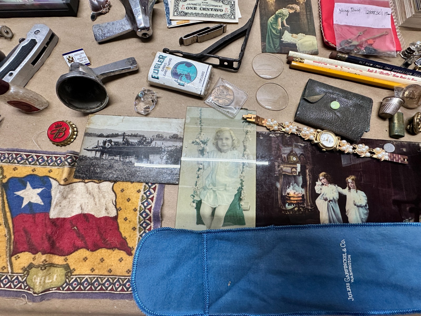 Junk Drawer Lot #3 – Random Antique Vintage Smalls – Coins, Knives, Boxes, Money