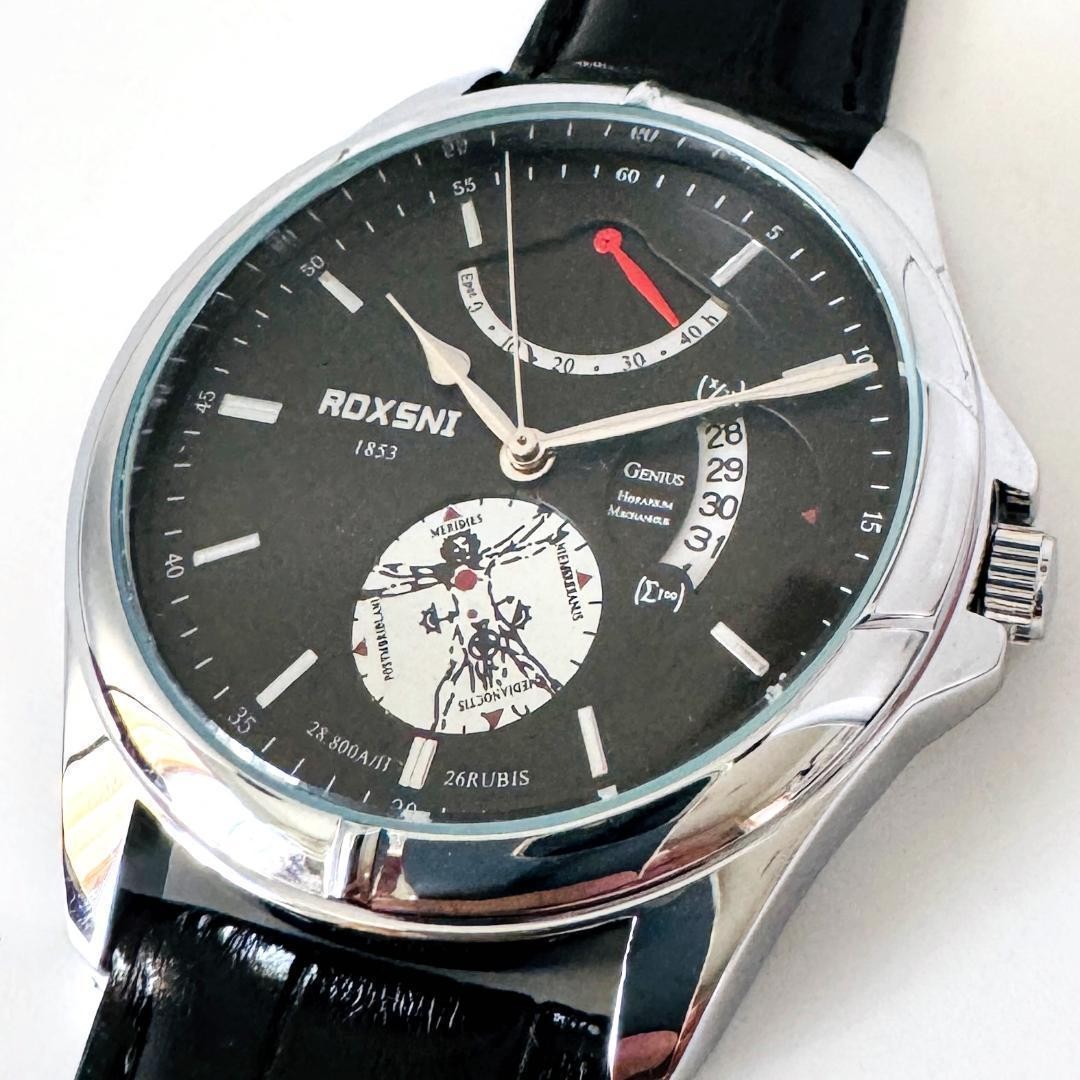 New/Watch/Da Vinci/Date function/Vitruvian human body diagram/Quartz/