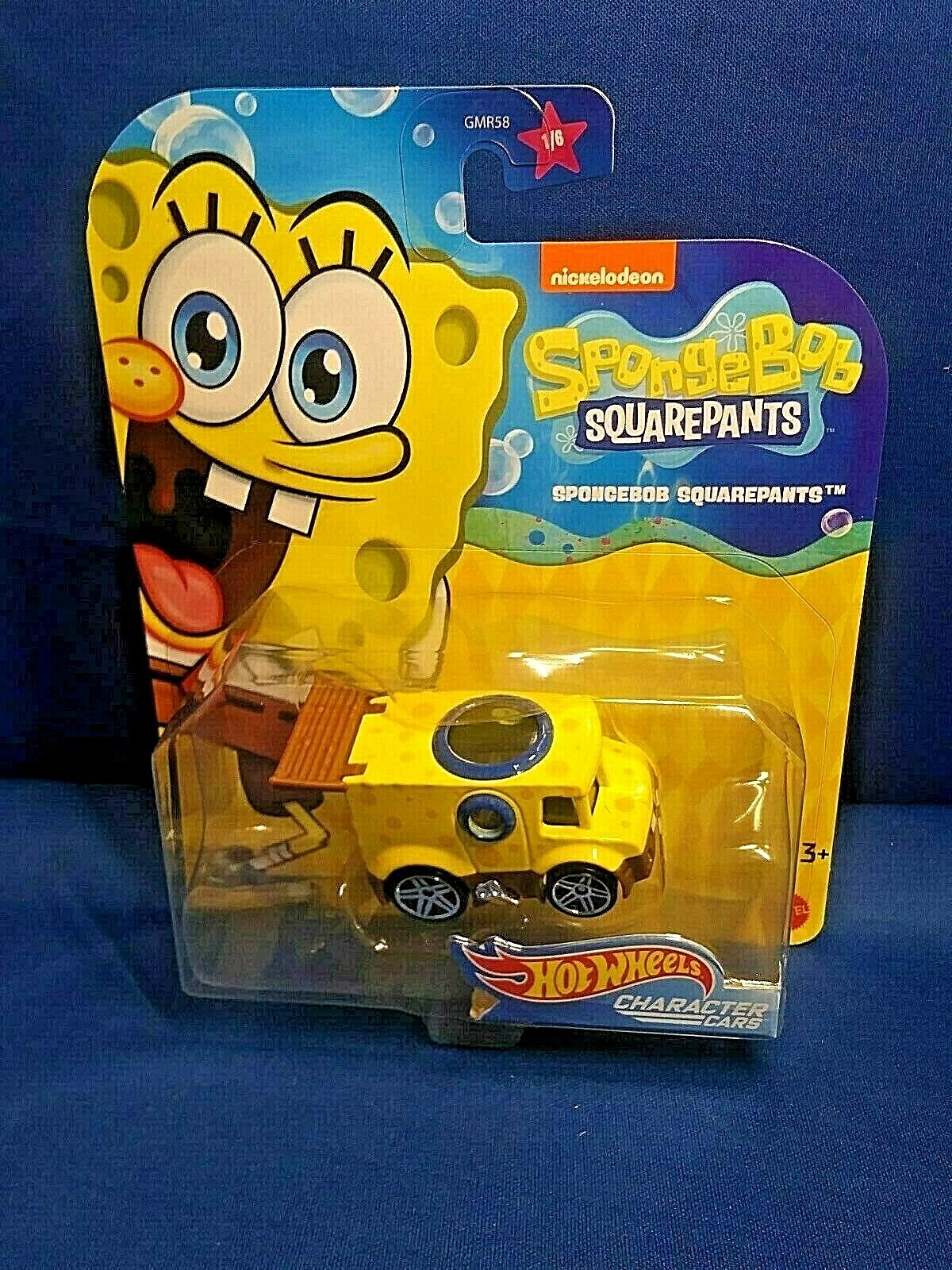 Hot Wheels Spongebob Squarepants Character Car Nickelodeon Yellow Die-Cast New