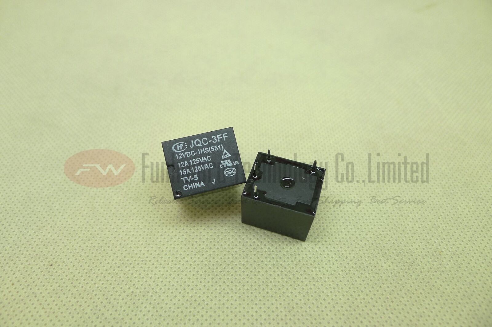 JQC-3FF/12VDC-1HS(551) General Purpose Relay 12A 125VAC 4 Pins x 10pcs