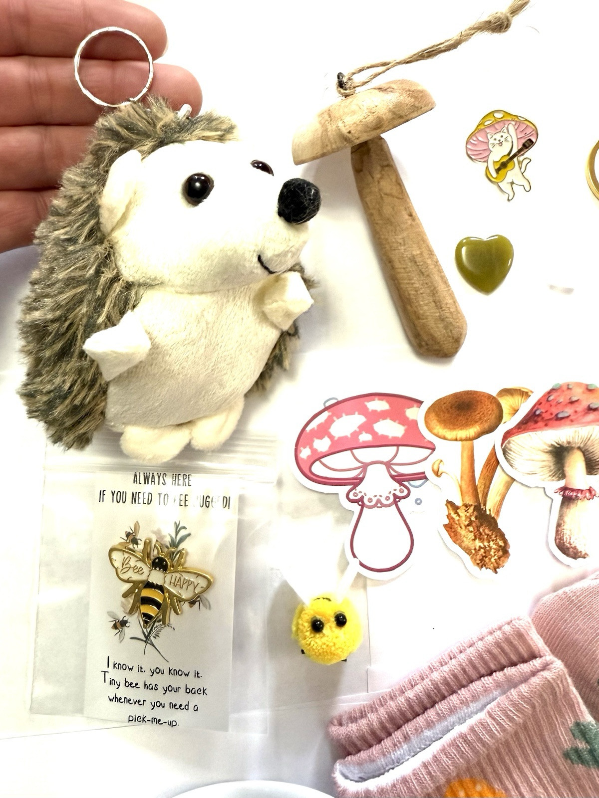 Gift Lot Set Women / Teen 20 PC – Mushroom Socks Mug Gemstones Bee Hedgehog ++