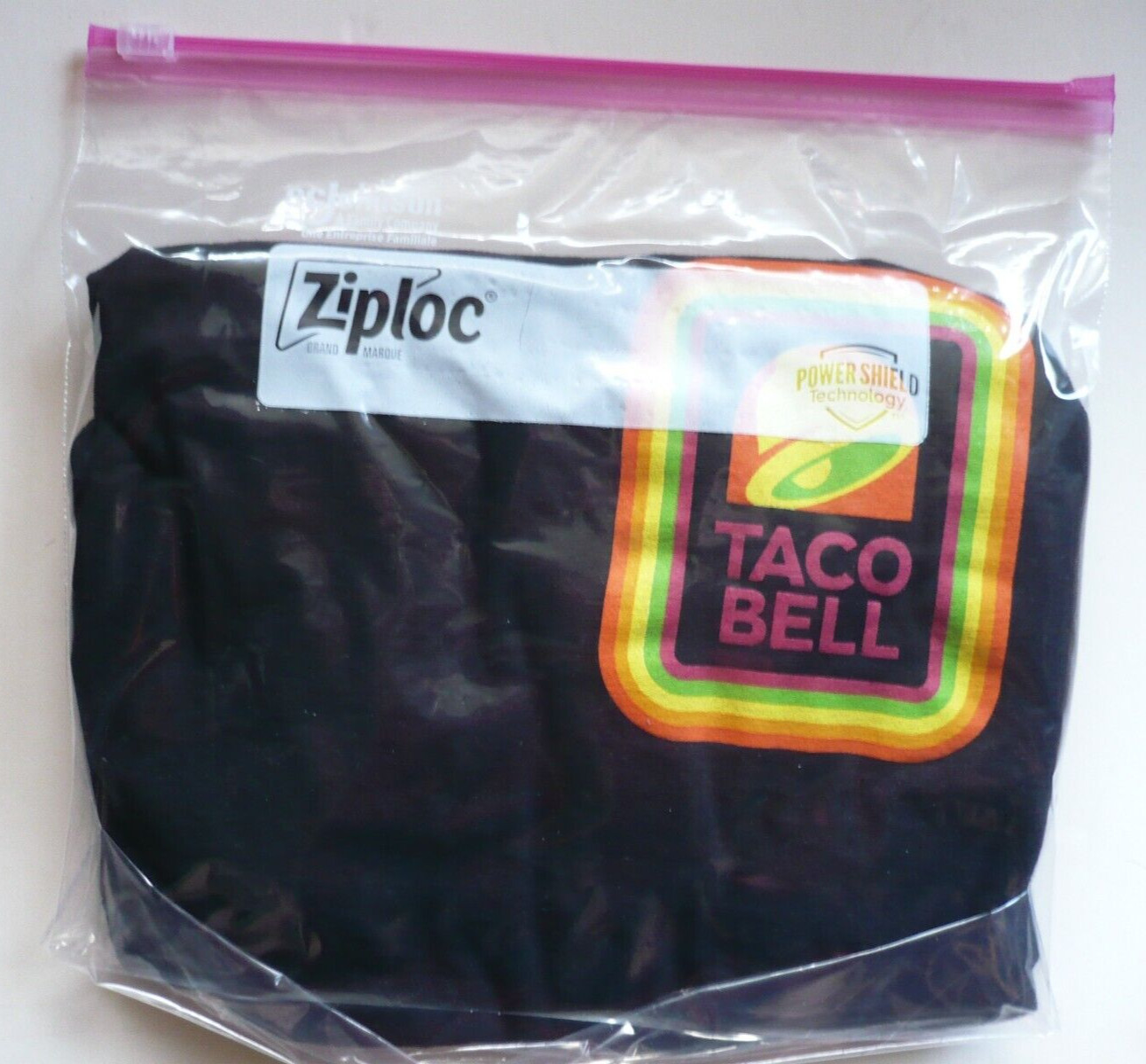 TACO BELL, LARGE L, T-Shirt TEE, COLORFUL DESIGN RIGHT POCKET ONLY, POP CULTURE