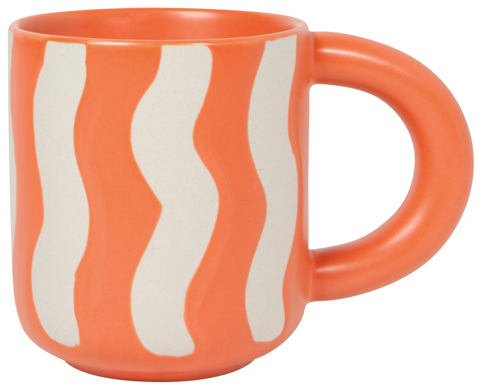 Jubilee Danica Stoneware Tangerine Groovy Mug – 10 oz, General Use Cup, Mug