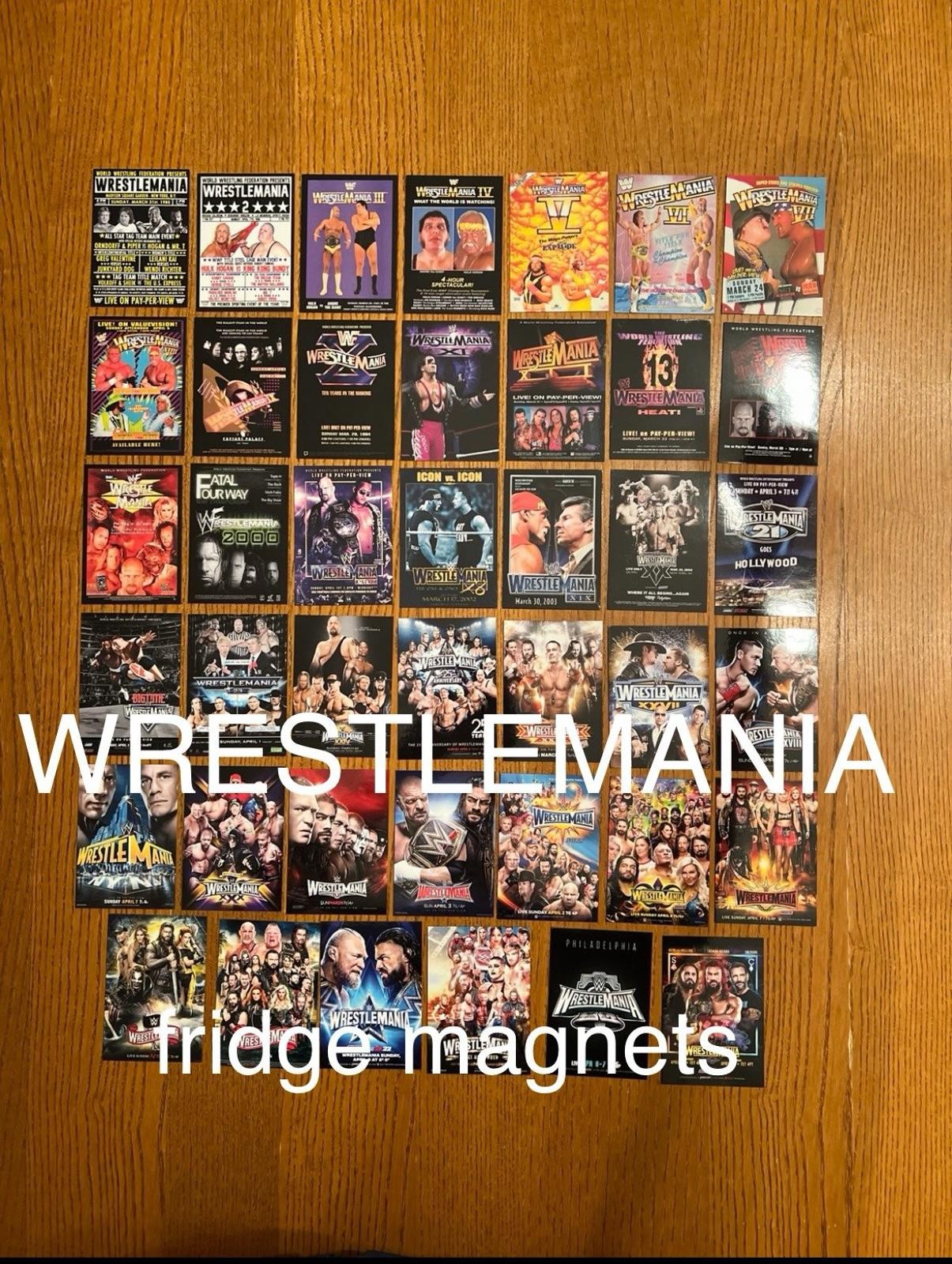 Wrestlemania FRIDGE MAGNETS 80s 90s 2000s 2010s 2020s WWF WWE hulk rock cena