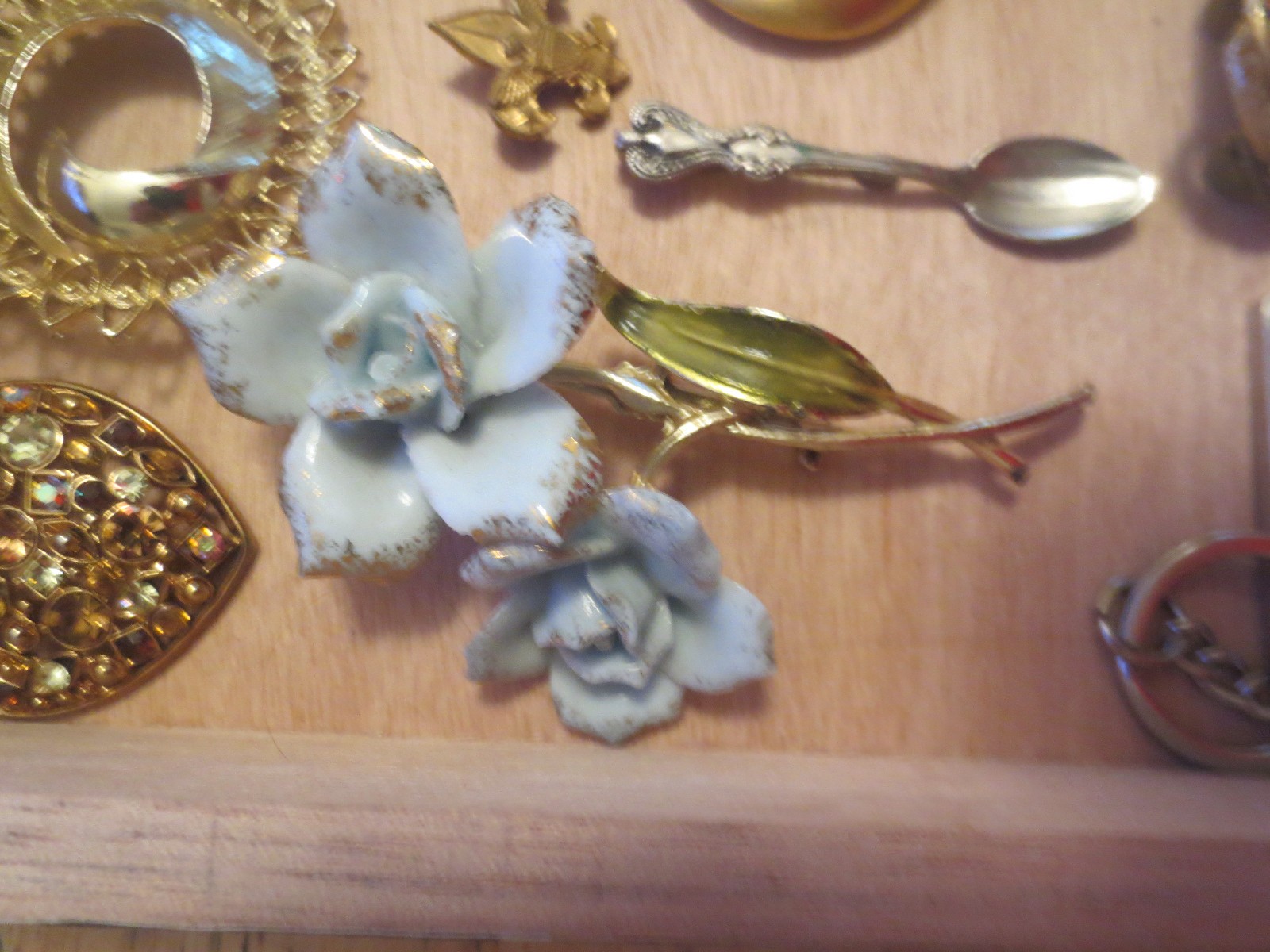 junk drawer lot jewelry lot OLD STERLING ring old signed LISNER item old heart
