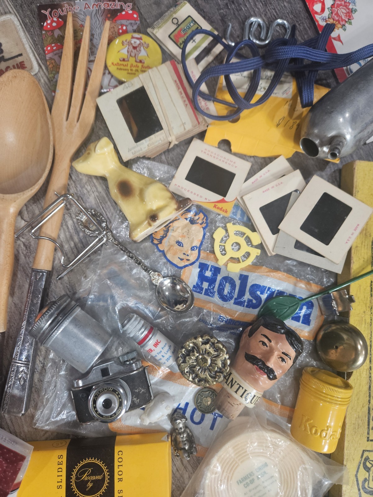 Antiques & Misc Treasures Junk Drawer Lot Household Advertising Kodak Kitchen ++