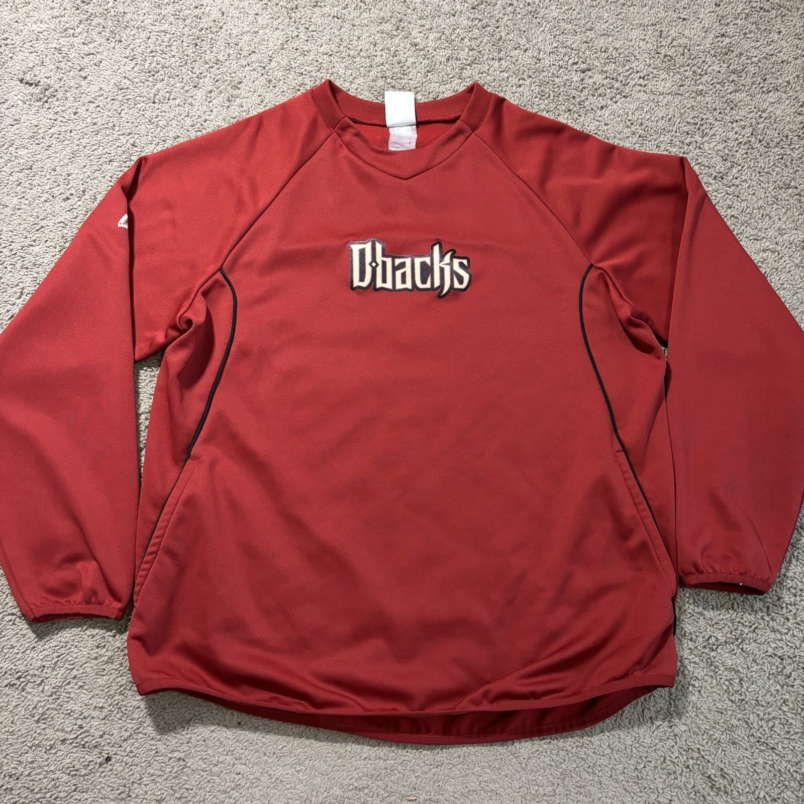 Vintage Arizona Diamondbacks Majestic Therma Base Pullover Sweatshirt Red Men XL