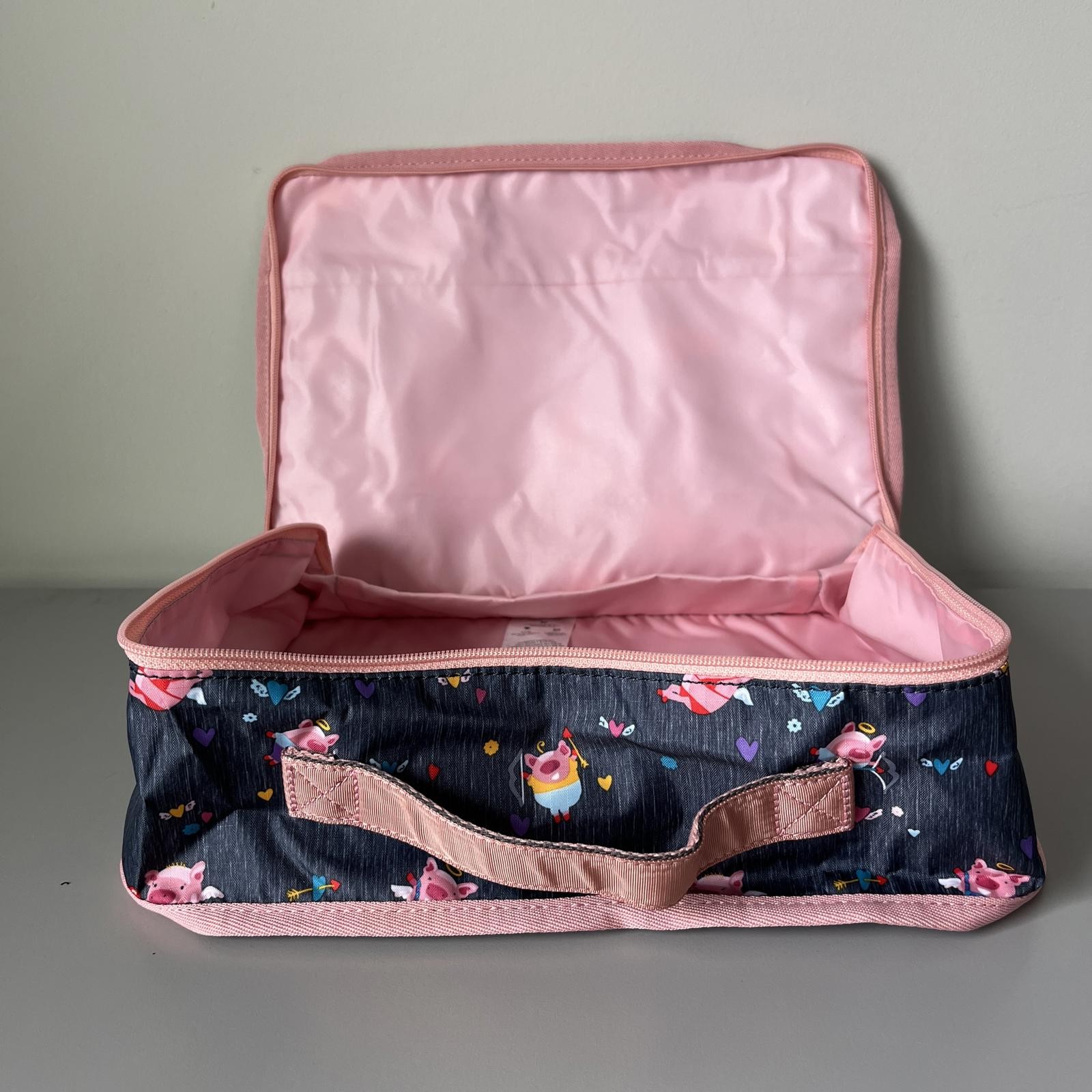 Lesportsac Piggy Cupid Small Organizer in Dark Gray NWT