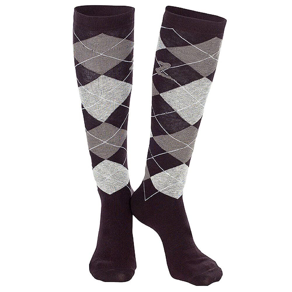 HORZE Holly Argyle Socks – Dark Brown – W 8.5-10