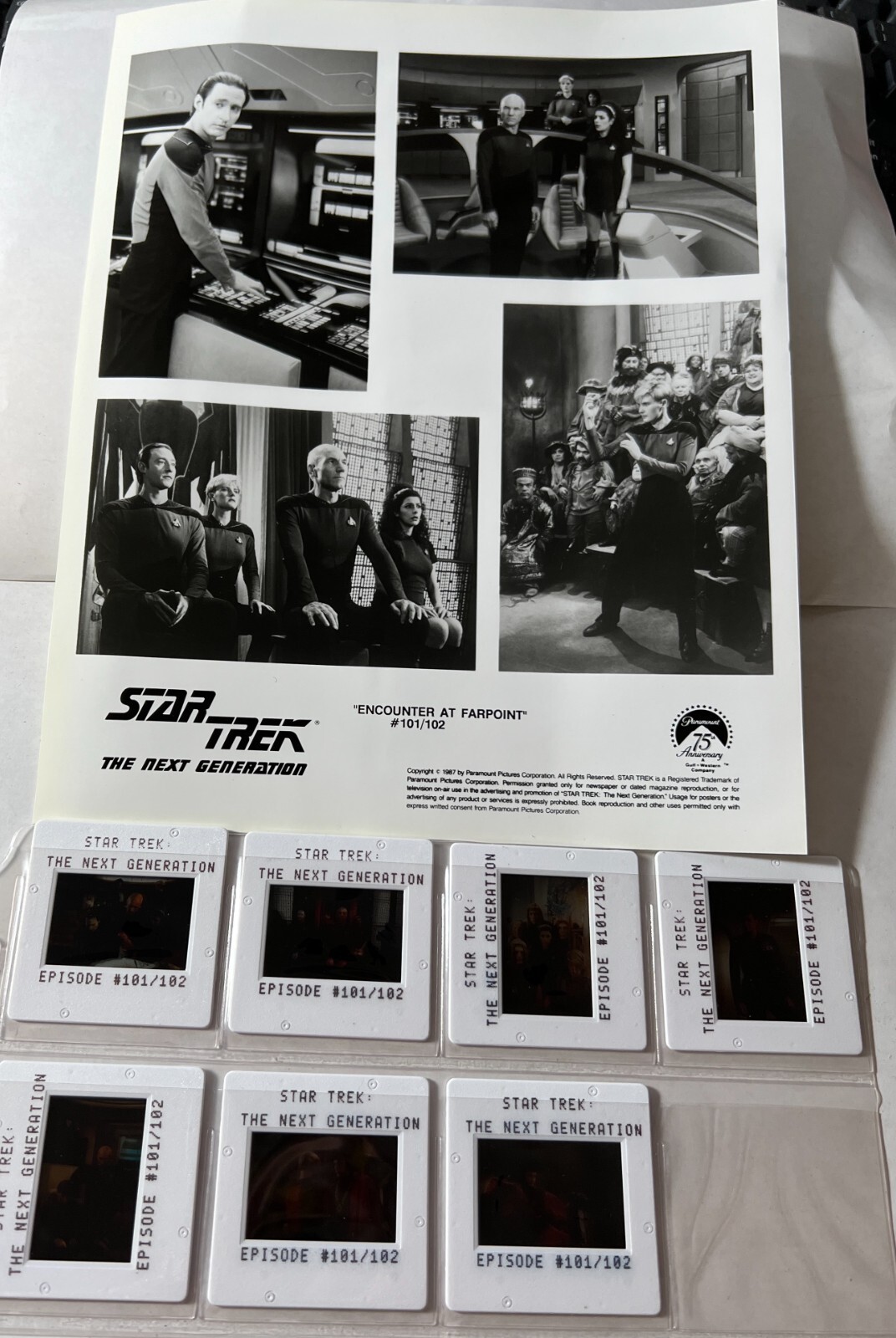 Star Trek TNG Promo Photo & Color Slides Encounter at Farpoint RARE (FH-182)
