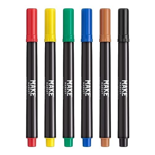 Uchida 522-6A Fabric Fine Point Primary Marker, Set of 6