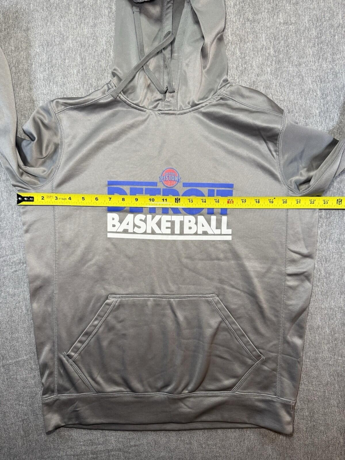 Detroit Pistons NBA Warmup Hoodie Sweatshirt-Small/Grey/Piston Exclusive Apparel