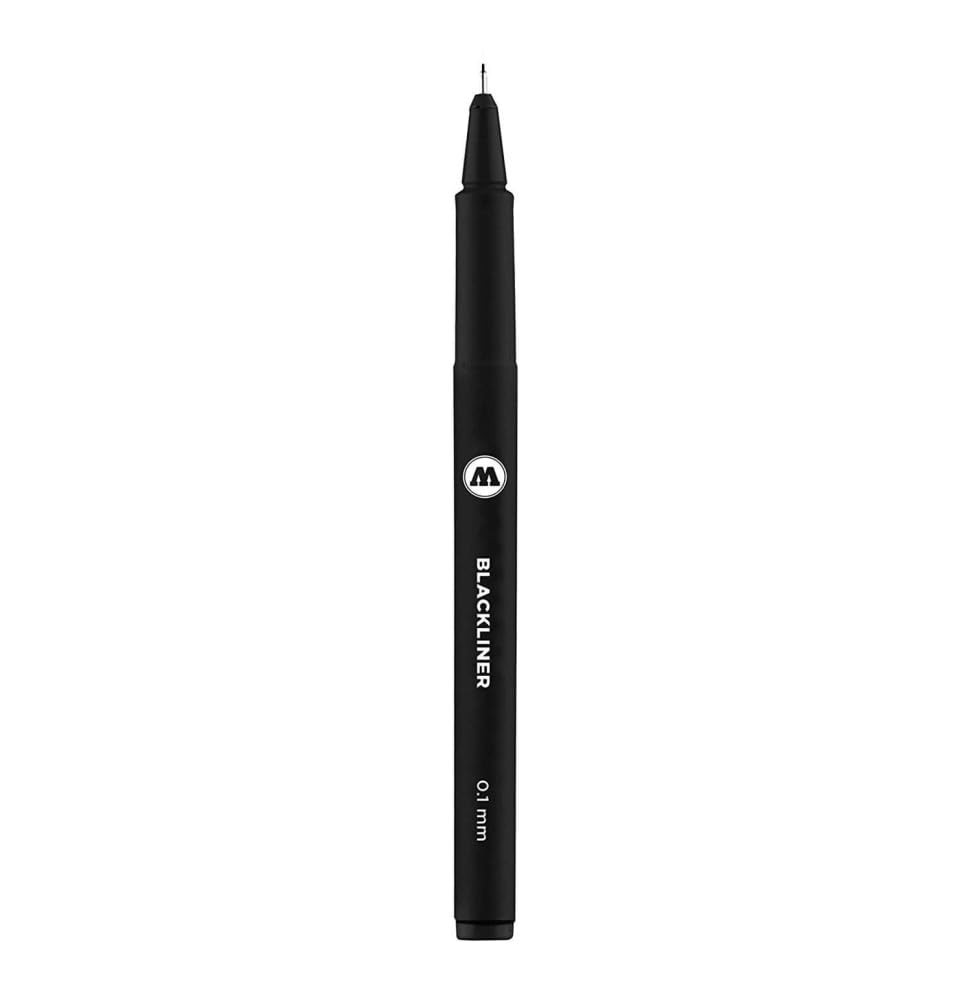MOLOTOW Blackliner Pen, 1mm Tip, Black Permanent Ink, 1 Each (703.202)