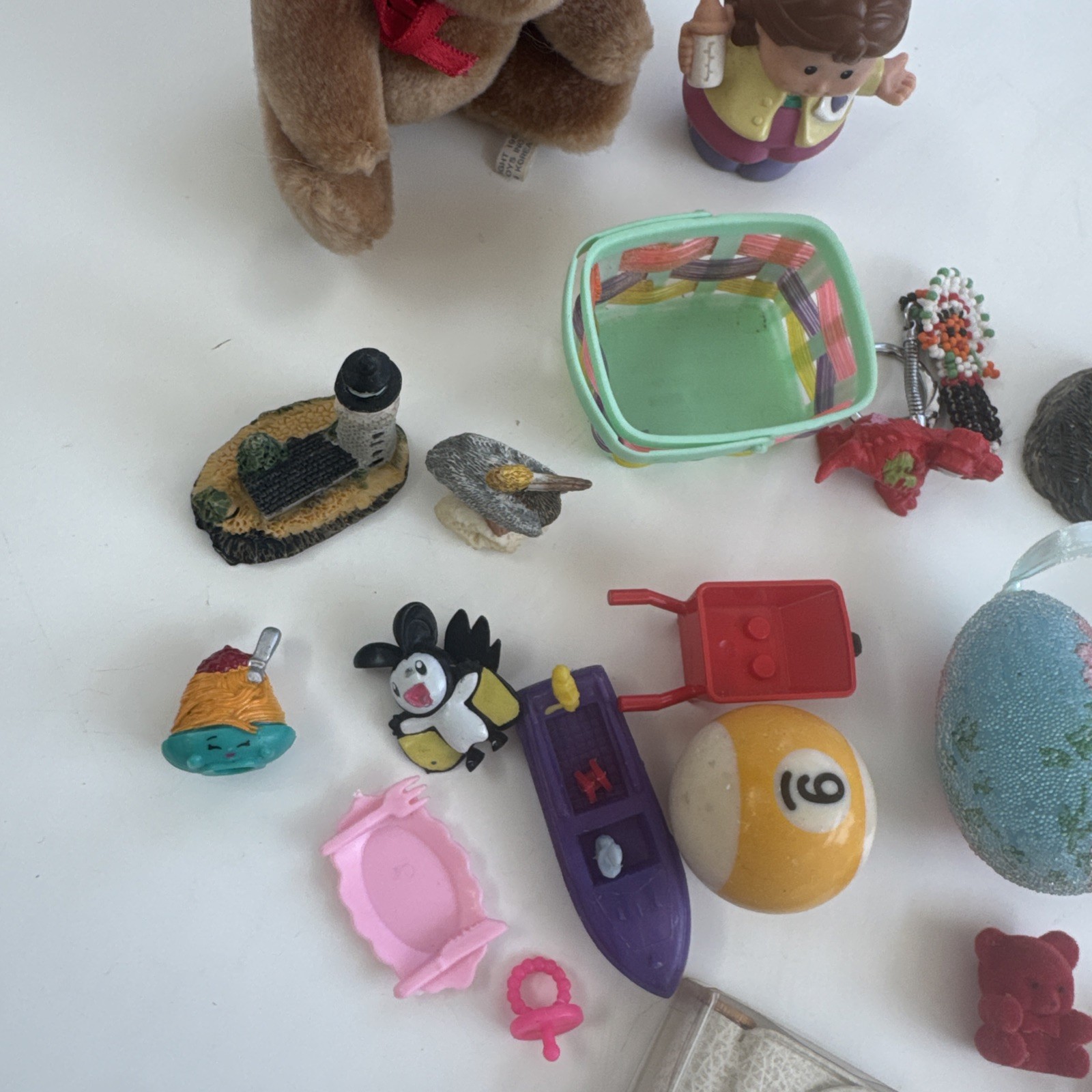Random Lot Of Assortment Miniature Items For Trinket Shelf 24 Items Figurines
