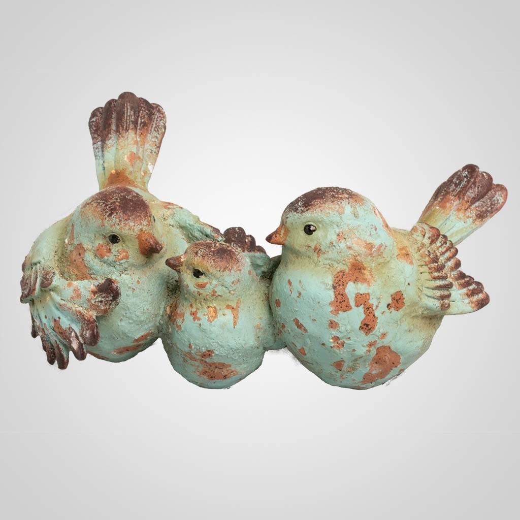 Lipco Distressed Bird Trio Polyresin Figurine 5″ Tabletop Decor