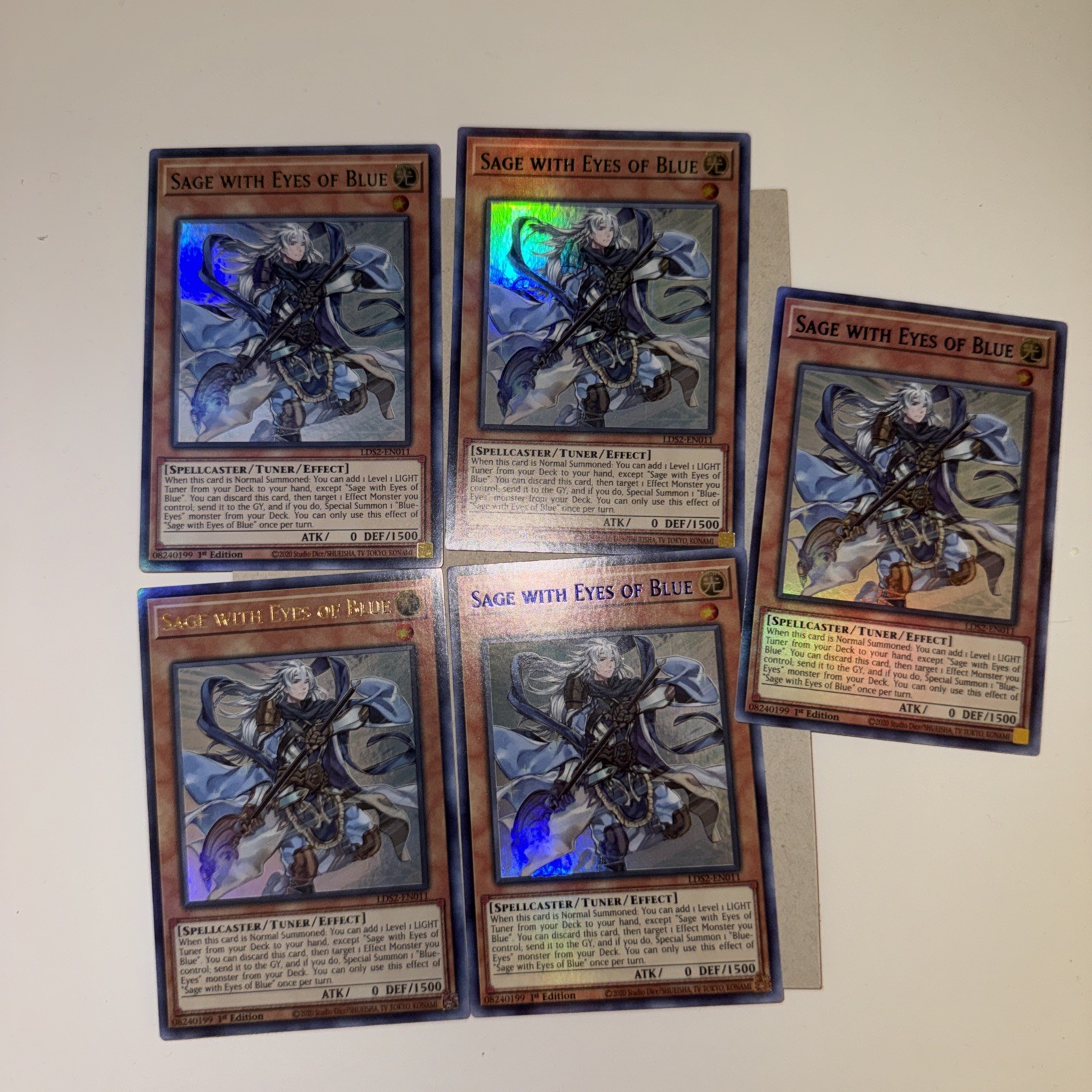 Lot of 5 LDS2-EN011 Sage With Eyes Of Blue 1st Edition NM. Blue, green, yellow