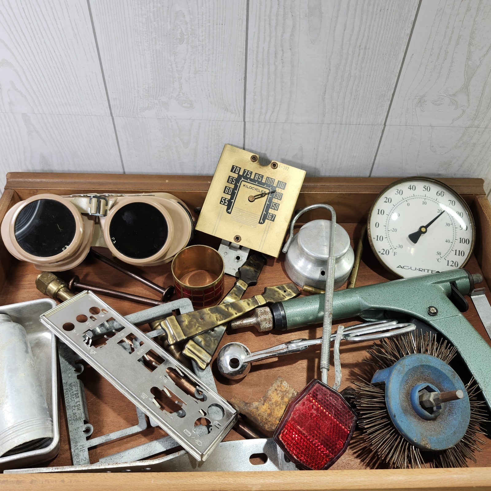Junk Drawer Mixed Metals Industrial Steampunk Art Assemblage