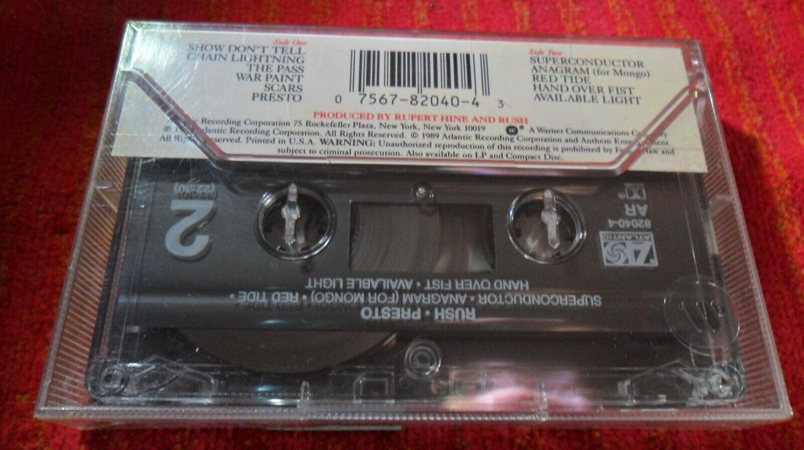 1989 RUSH – PRESTO – Original USA Issue ATLANTIC CASSETTE TAPE ~ SEALED MINT+NEW