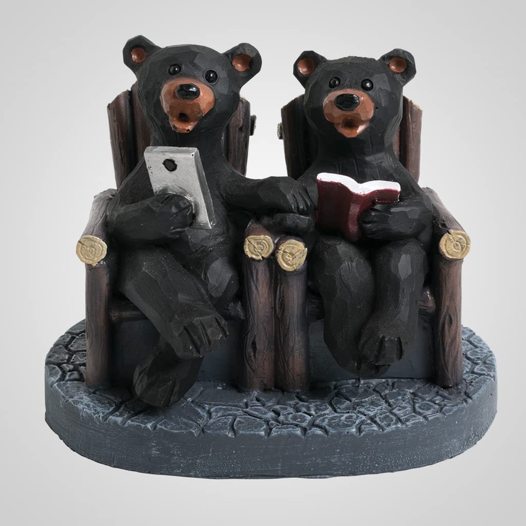 Lipco Bear Couple Polyresin Figurine 4 Inch Chair Decor Tabletop Statue
