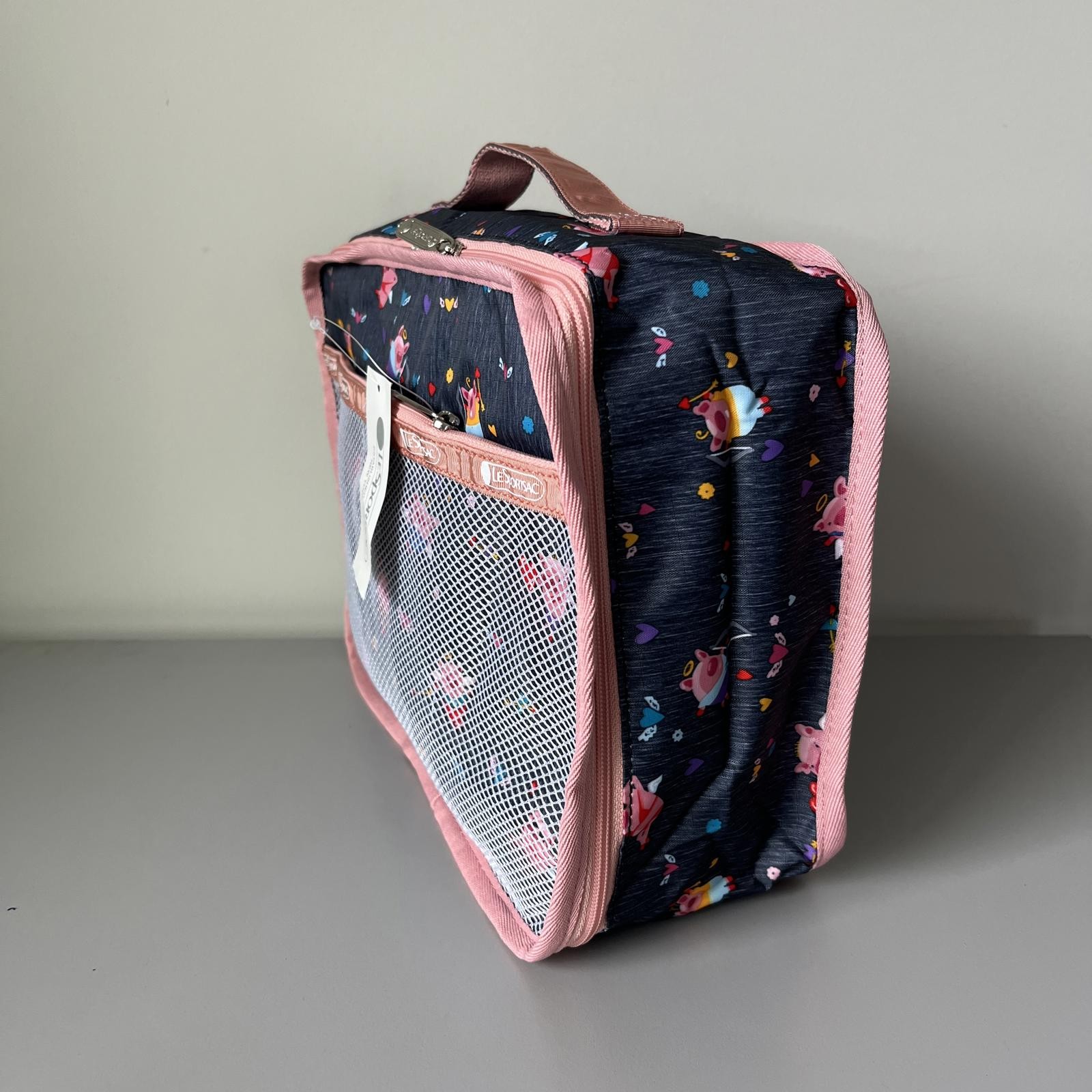 Lesportsac Piggy Cupid Small Organizer in Dark Gray NWT