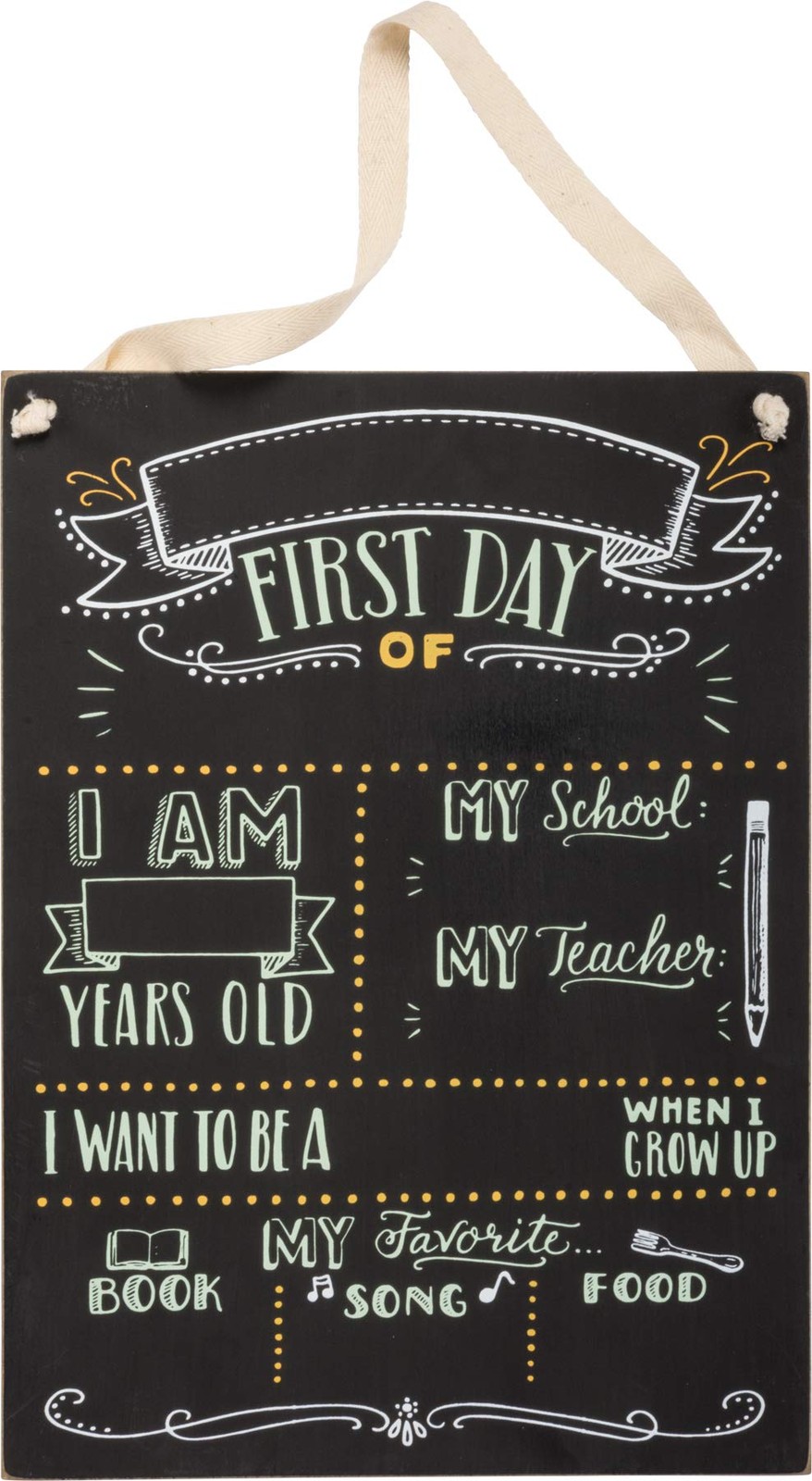 Primitive by Kathy First Day of School Chalkboard Sign (9.5 x 13)