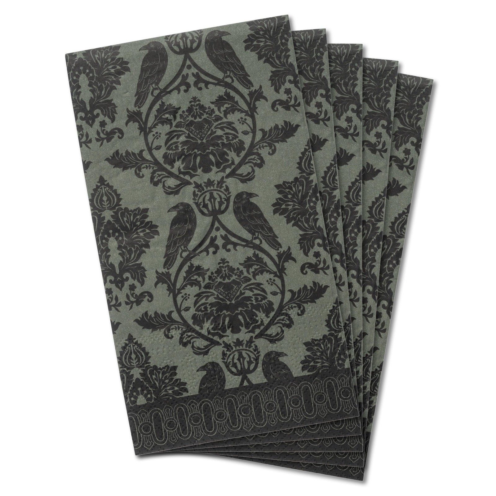 Karma 20-Count 3-Ply Dinner Paper Napkins Damask Crow Party Guest Napkins