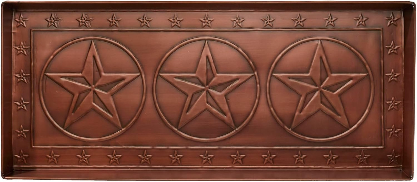 Antique Copper Star Pattern Boot Tray – 30×13 Inches by HF by LT