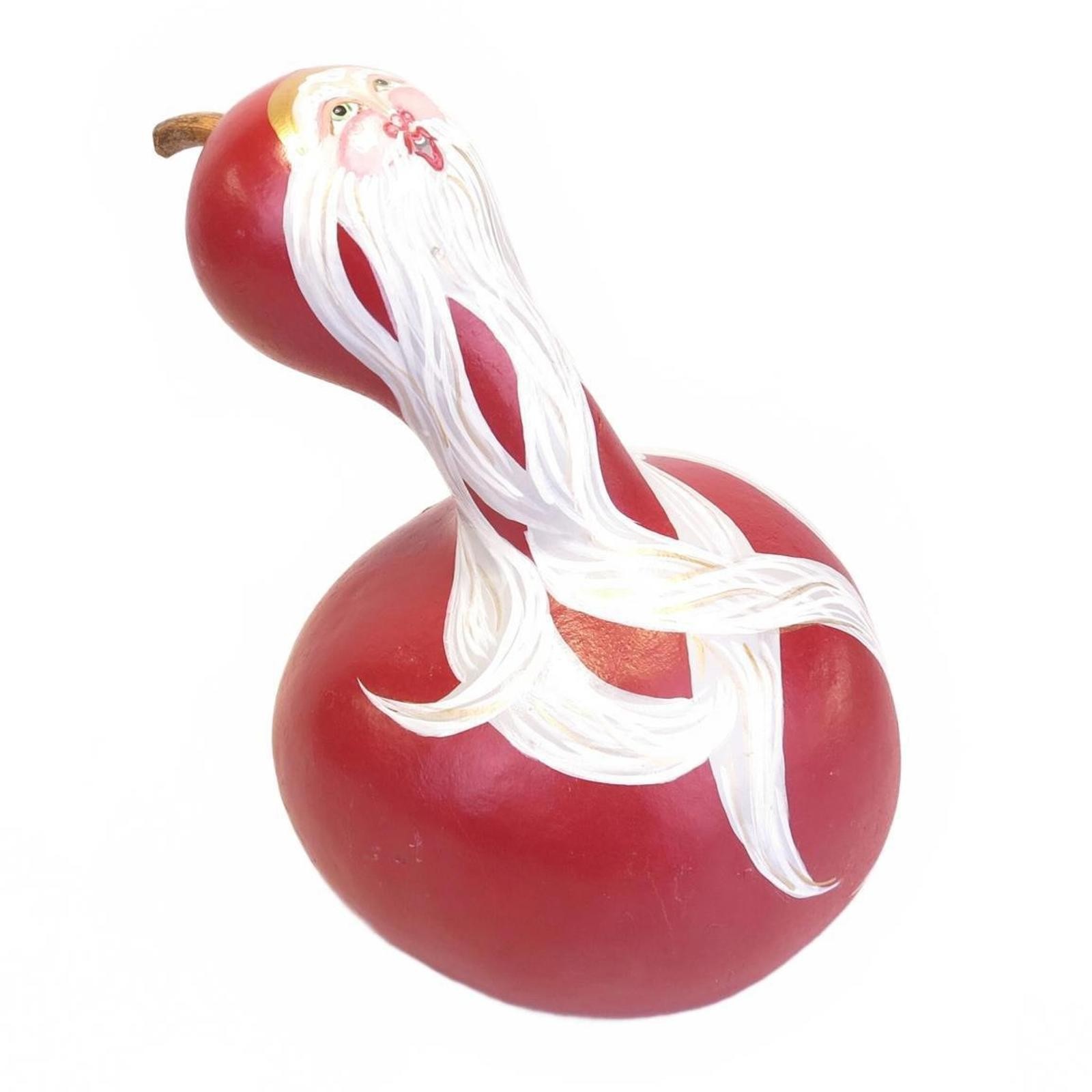 Vintage Hand Painted Santa Claus St.Nick 8.75″ Tall Gourd