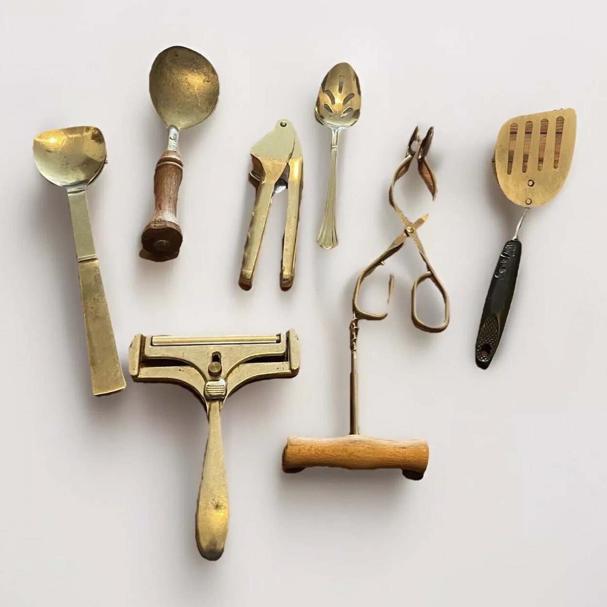Vintage Junk Drawer Lot Of Nine Kitchen Items Grater Ice Pick Peeler Spoons Etc