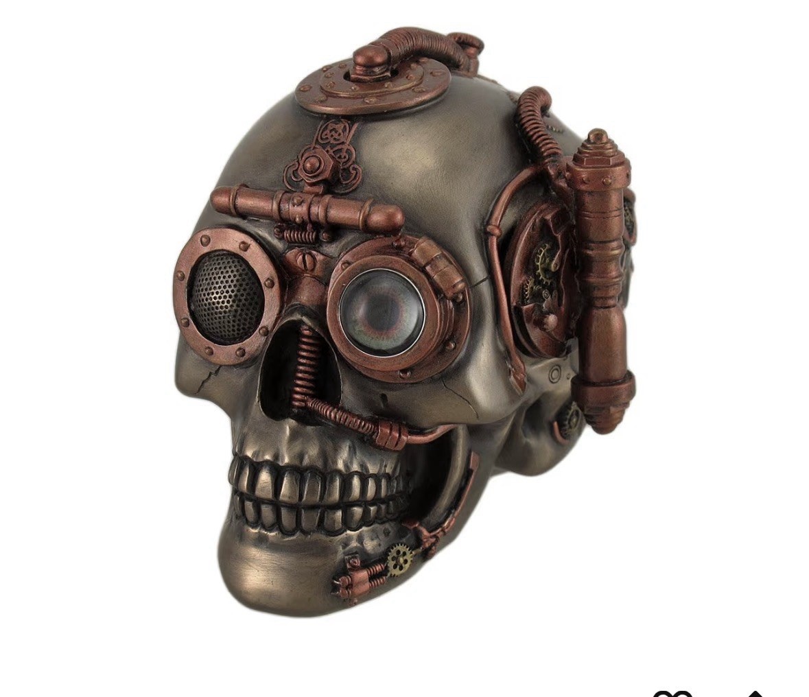 Veronese Design Steampunk Skull with Secret Drawer Trinket Box