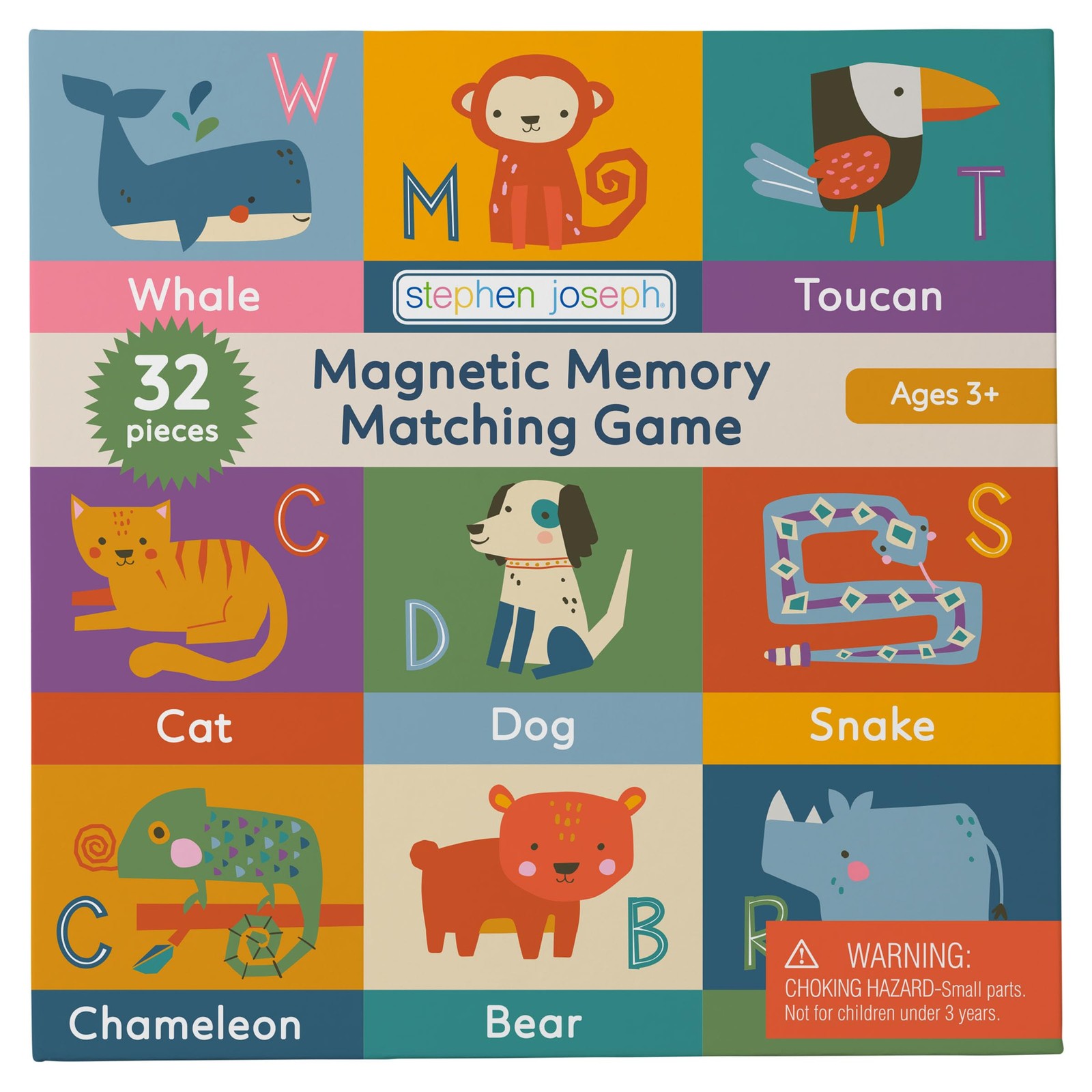 Stephen Joseph Animals Magnetic Memory Game Set 32pc Travel Kids Matching Game