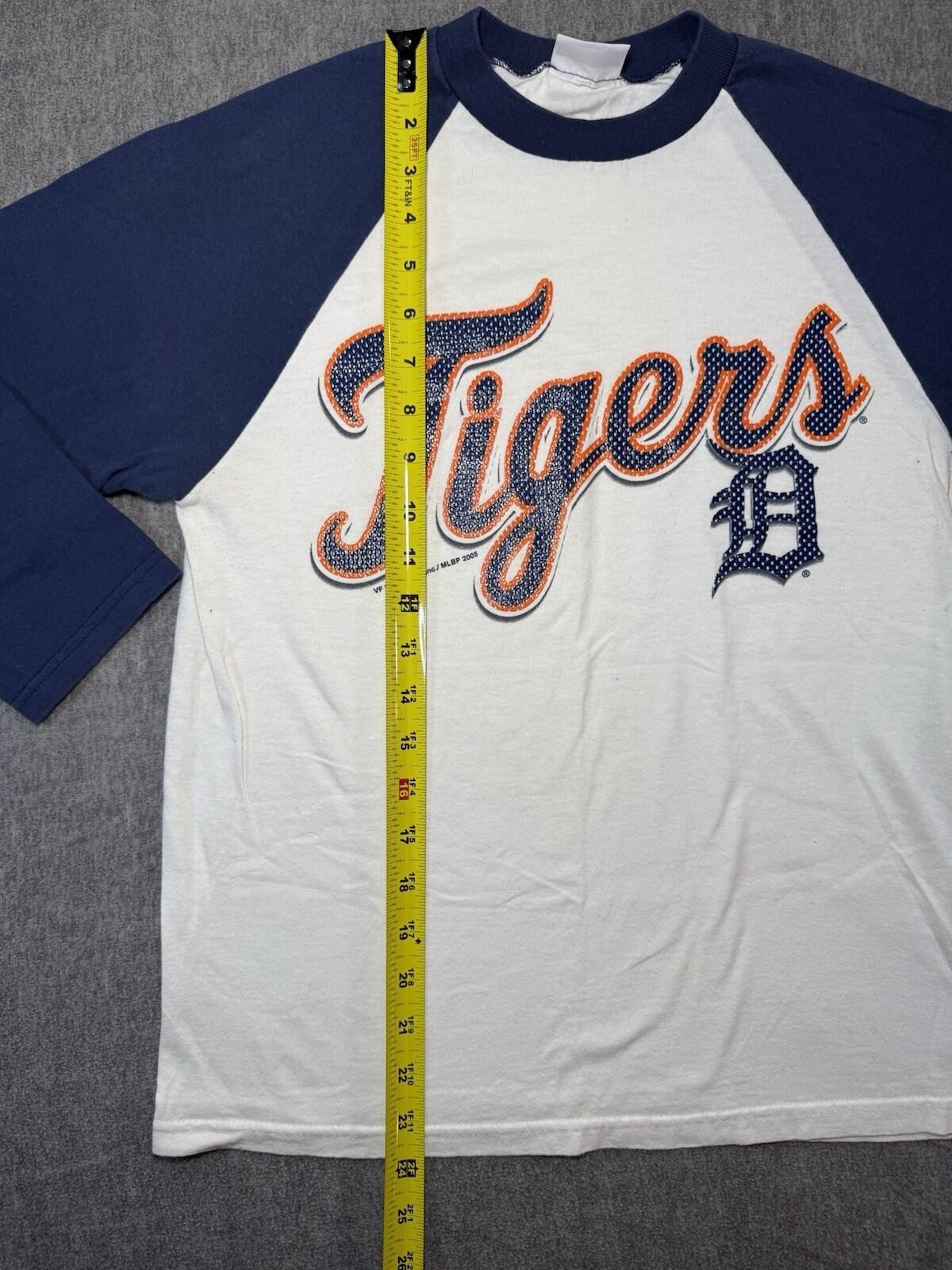 CSA Detroit Tigers Youth Baseball T-Shirt-Size XL/White+Blue/MLB