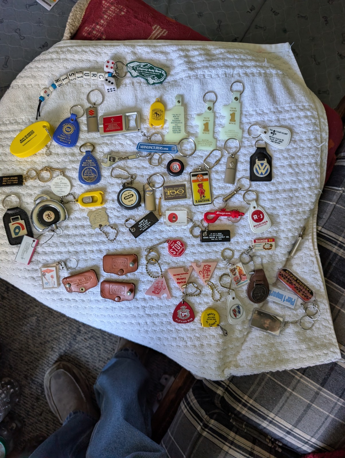 Junk Drawer Key Chain Fobs Many Different Types QTY 48 Total Buick Book Rare