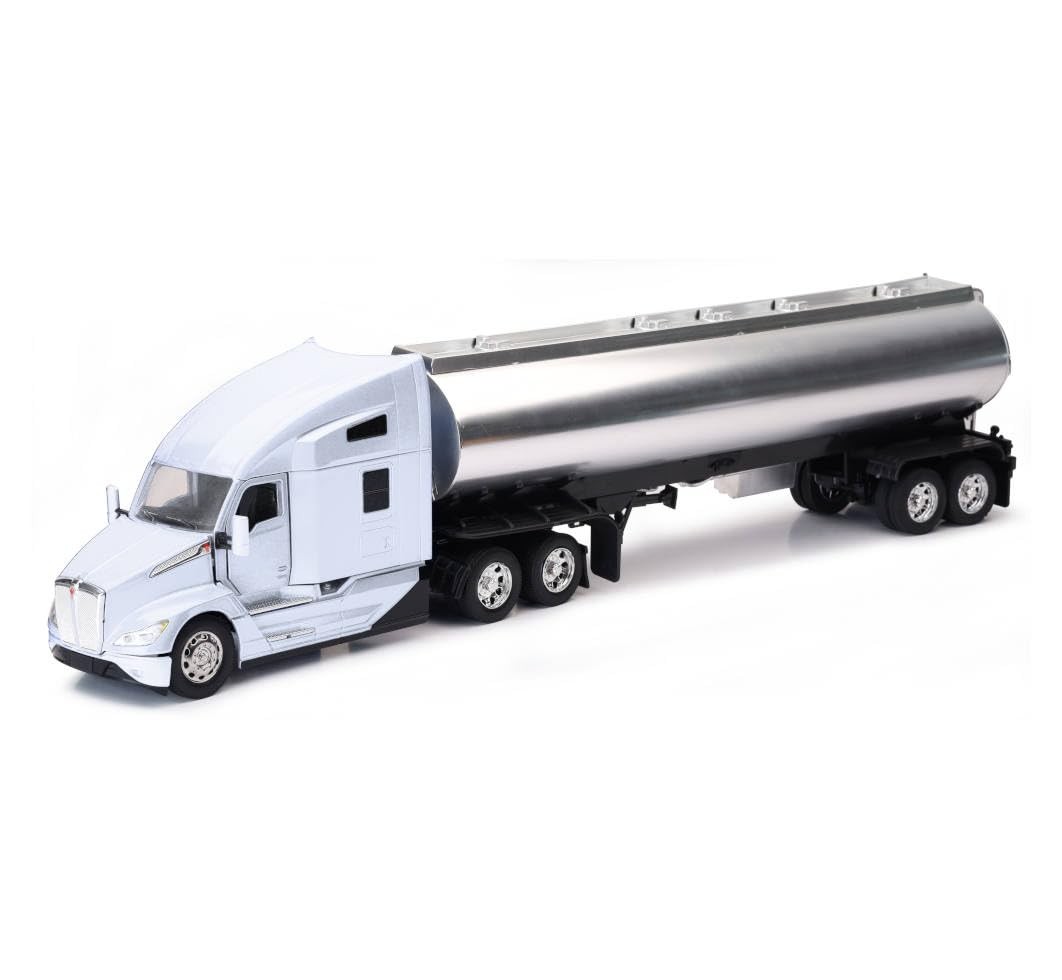 New-Ray Kenworth T680 Truck with Oil Tanker 1:32 Diecast Model White