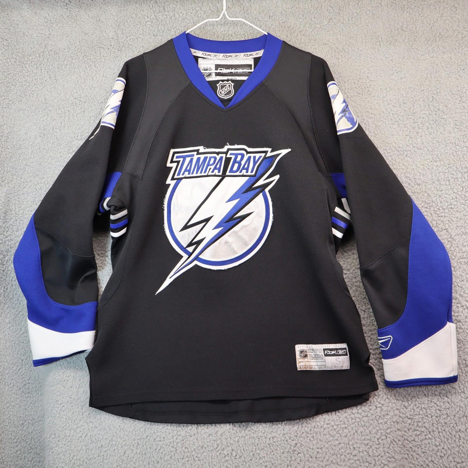 Tampa Bay Lightning Jersey Reebok Mens Small Black Stich NHL