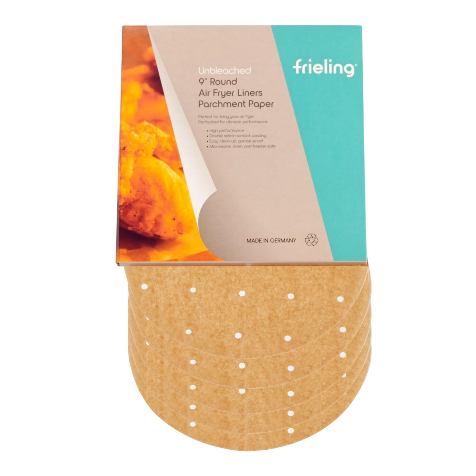 Frieling Unbleached Parchment Paper 50 Reusable Non-Stick 9″ Round Liner Sheets