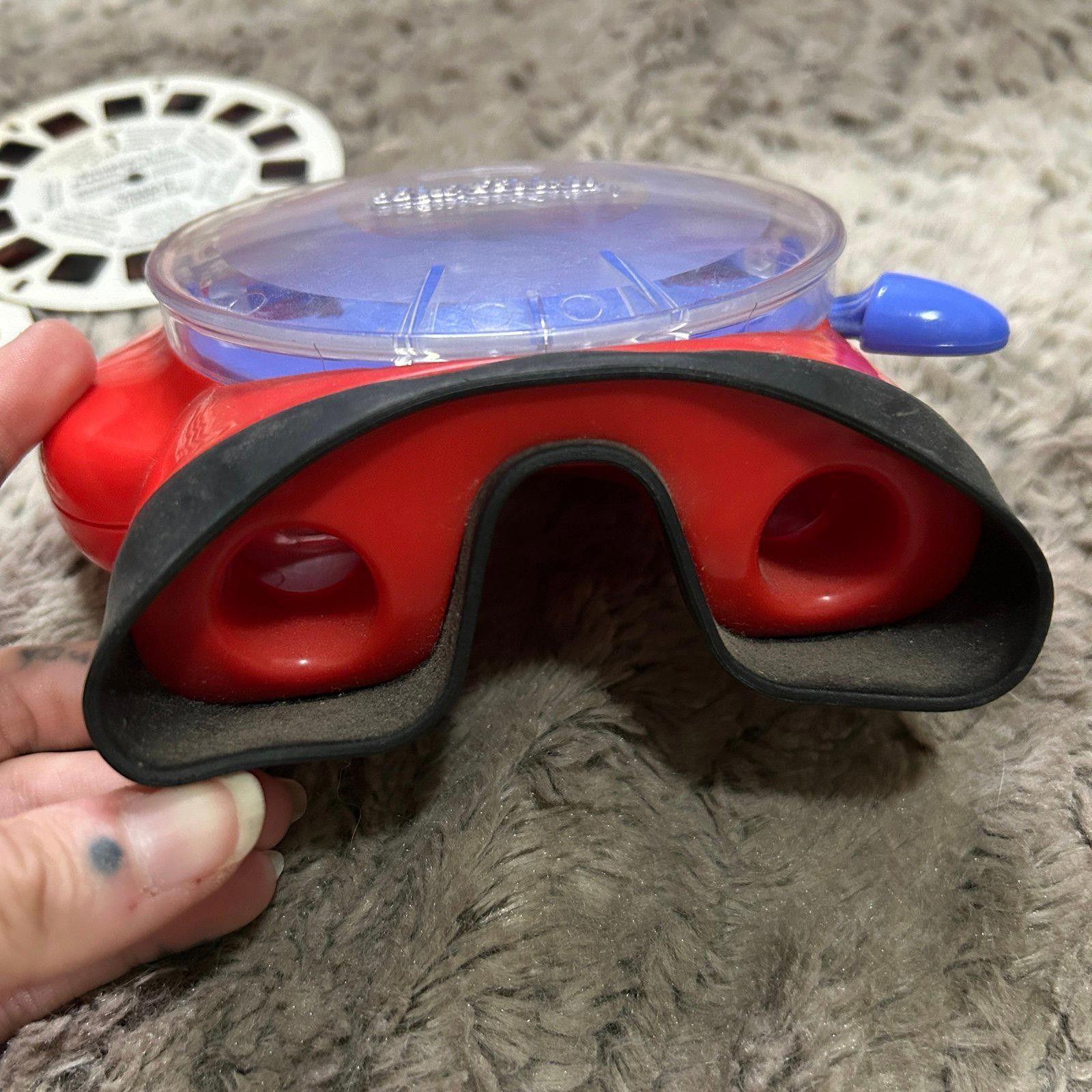 Vintage 2000s Fisher-Price View Master 3D Photo Viewer Red Blue w 3 Reels WORKS