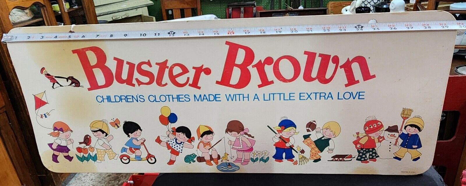 Giant 30″ Vintage Buster Brown Children’s Clothes Hanging 2-Sided Cardboard Sign