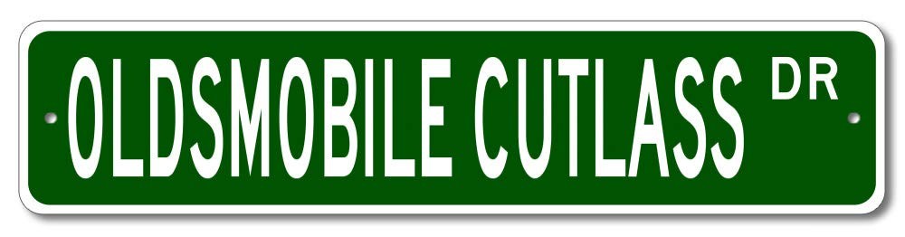 Oldsmobile Cutlass Street Sign GM Car Metal Garage Sign Wall Decor 4×18 Inch