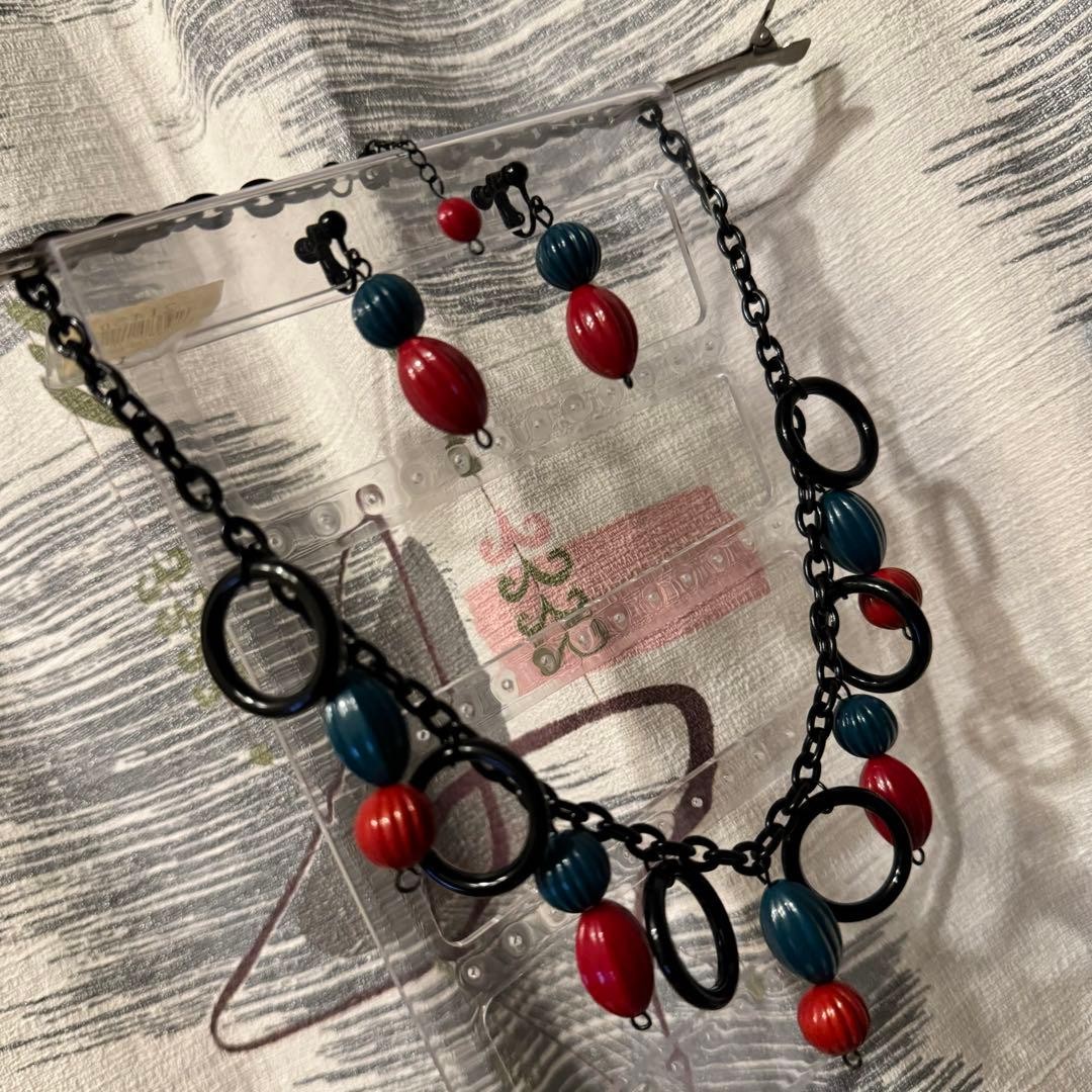 Rockabilly 50s Showa Retro 40s Bakelite Celluloid Old Clothes Necklace