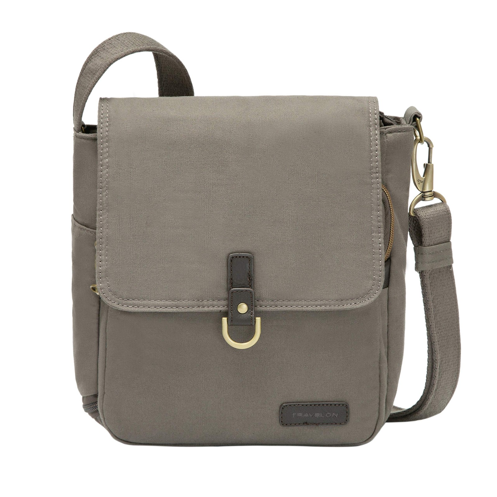 Travelon Crossbody Anti-Theft Courier Tour Bag, Stone Gray, One Size