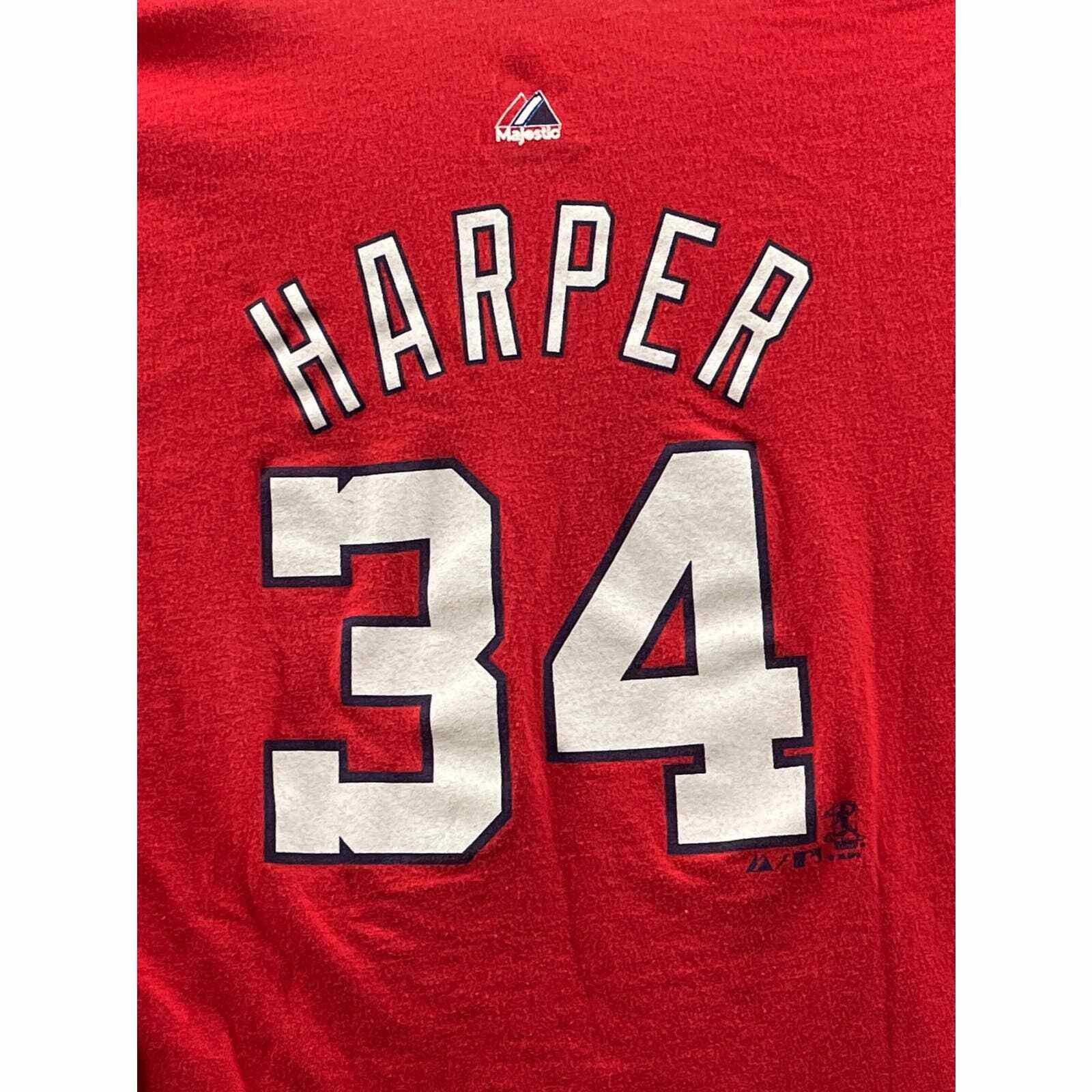 Harper Washington Nationals Womens Majestic MLB Baseball T-Shirt Red L Team Logo