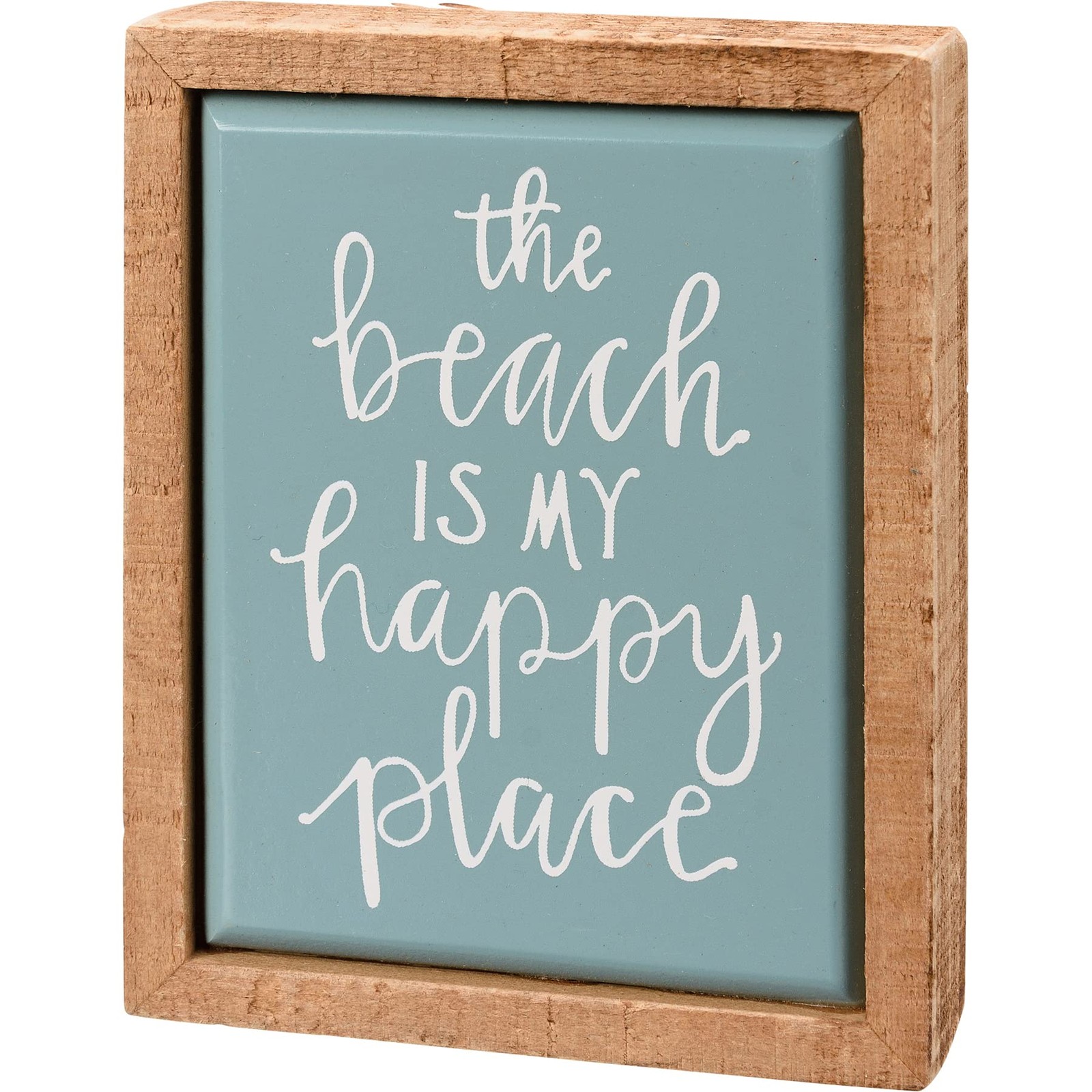 Primitives By Kathy Beach Is My Happy Place Mini Box Sign, 4″ Wood