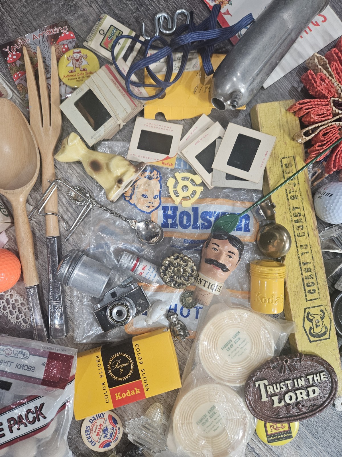 Antiques & Misc Treasures Junk Drawer Lot Household Advertising Kodak Kitchen ++