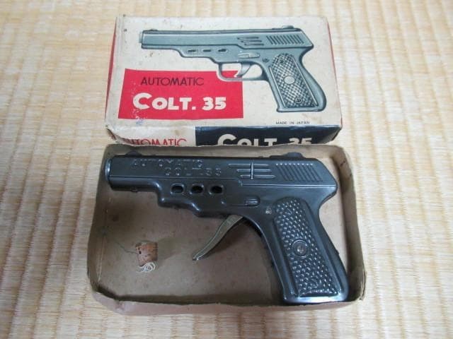 Rare, almost unused 1960s Made in Japan ◆ Tin Colt 35 Comes with 1 cork bullet
