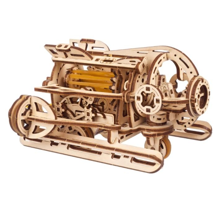 Ugears Steampunk Submarine, 3D Puzzle, 3.5-inch Height, Brown