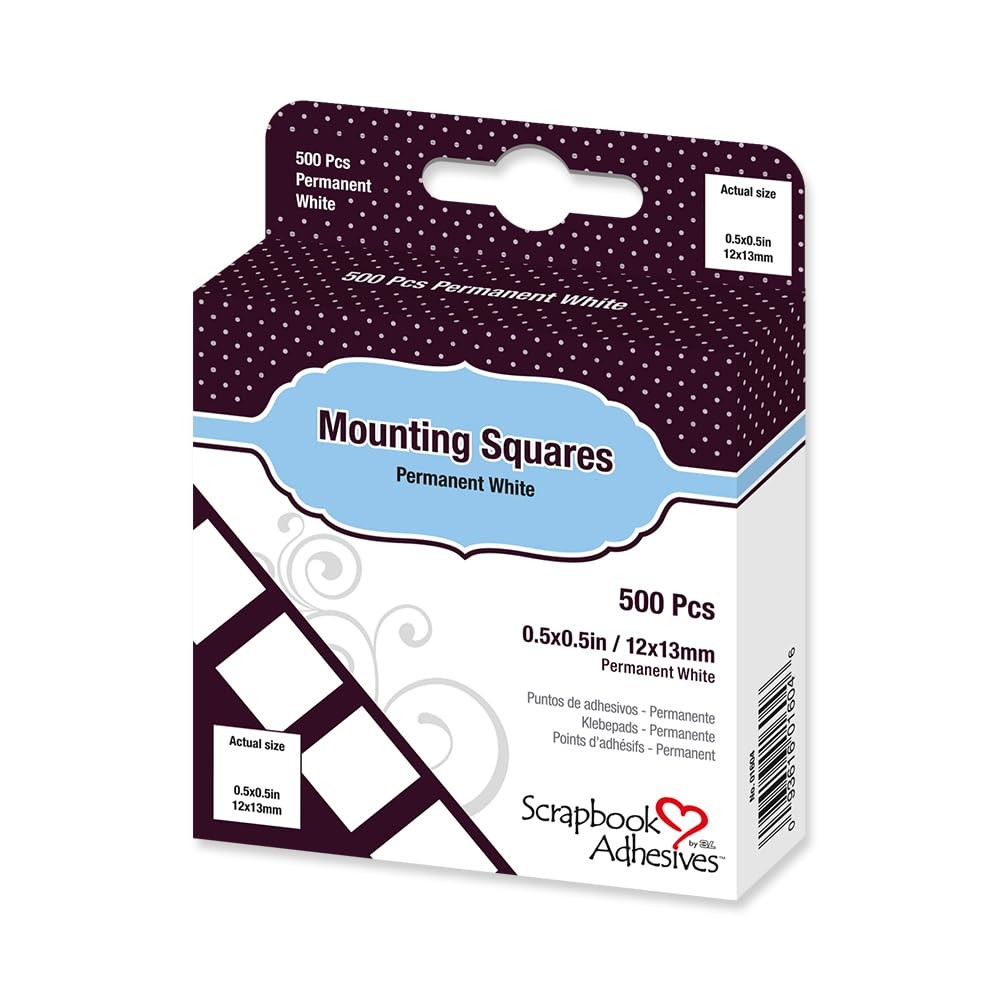 Scrapbook Adhesives by 3L Permanent Mounting Squares, 1/2 Inch, White