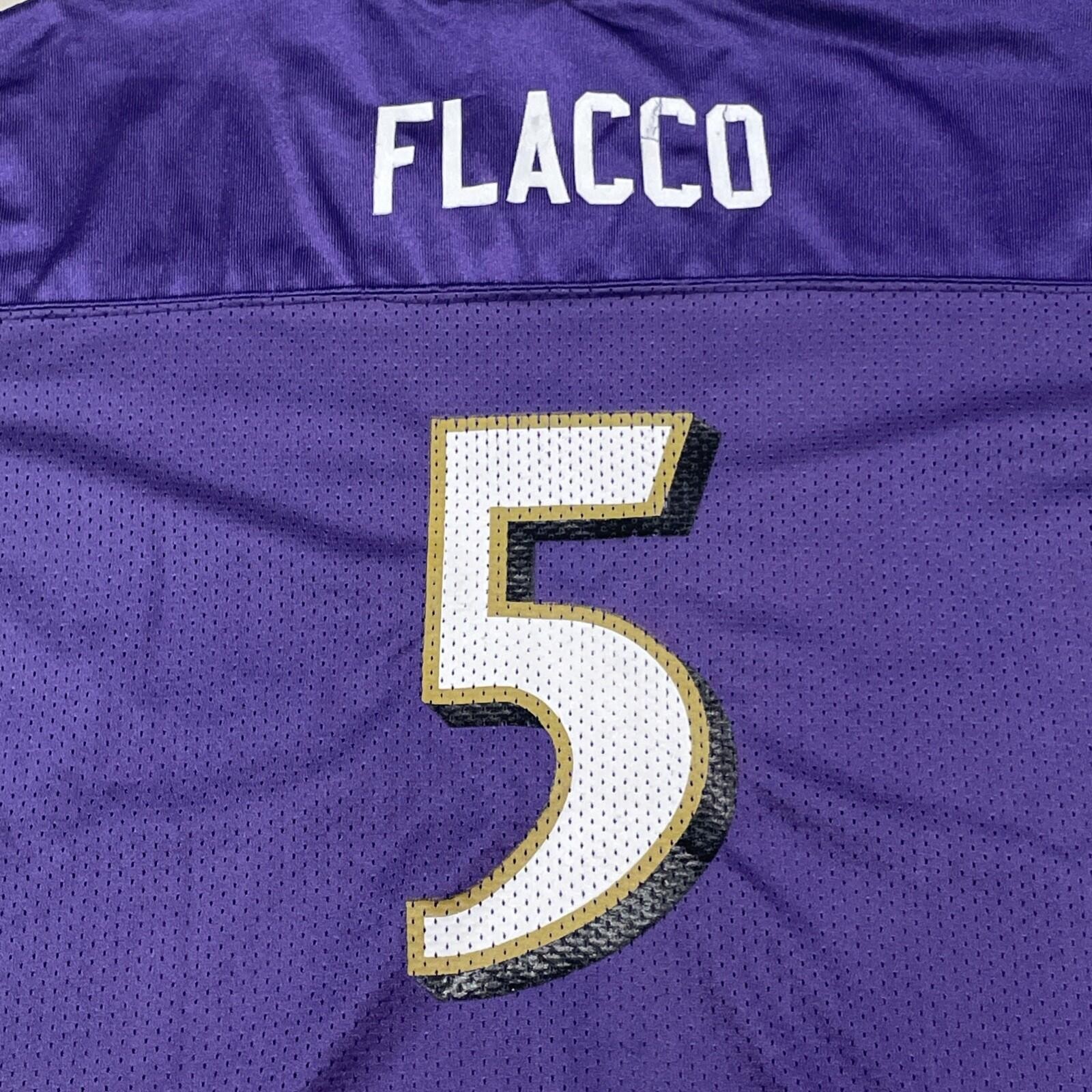 Reebok NFL Baltimore Ravens Joe Flacco #5 Youth XL(18-20) Purple Jersey