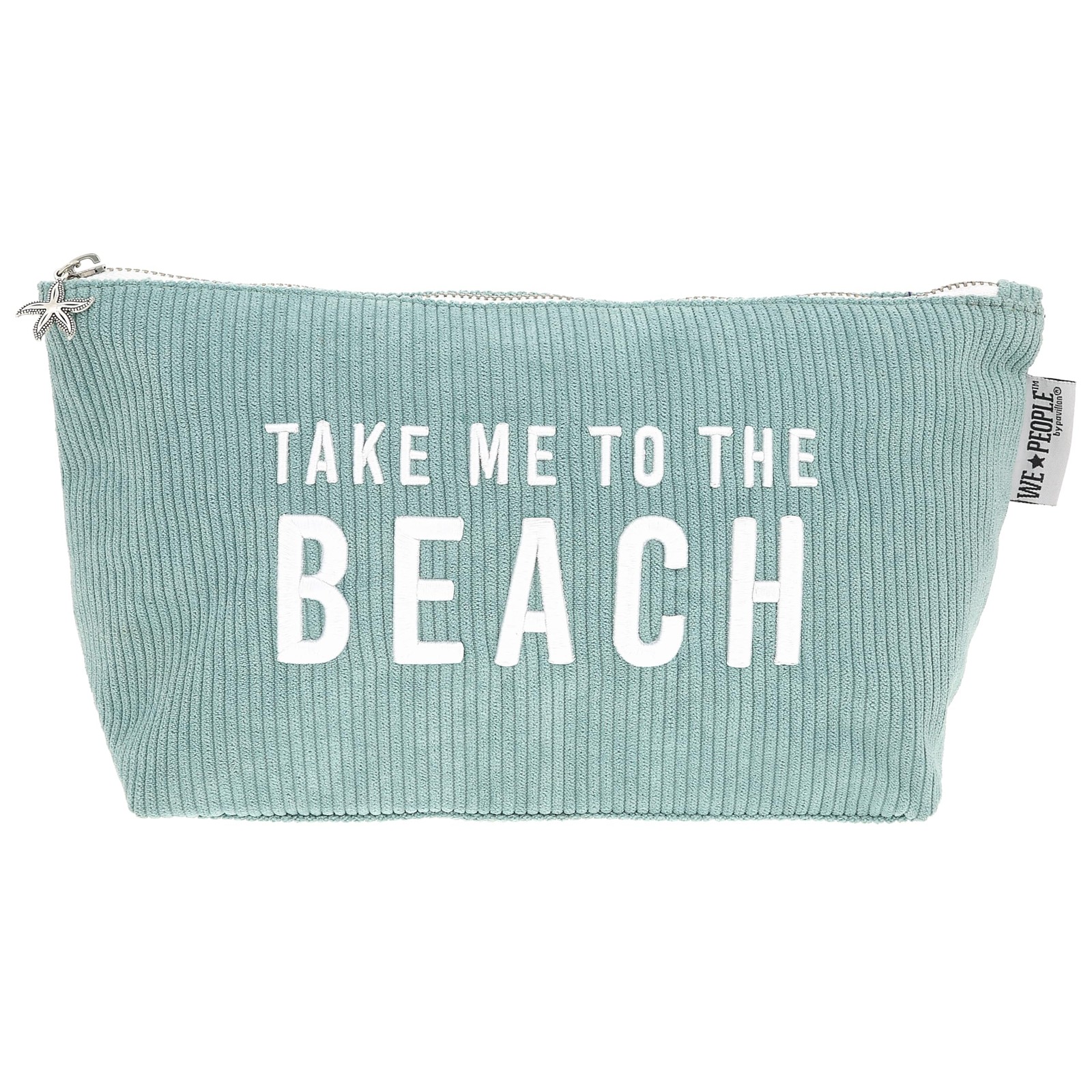 Pavilion Gift Beach Corduroy Zipper Pouch, Makeup Toiletry Travel Bag