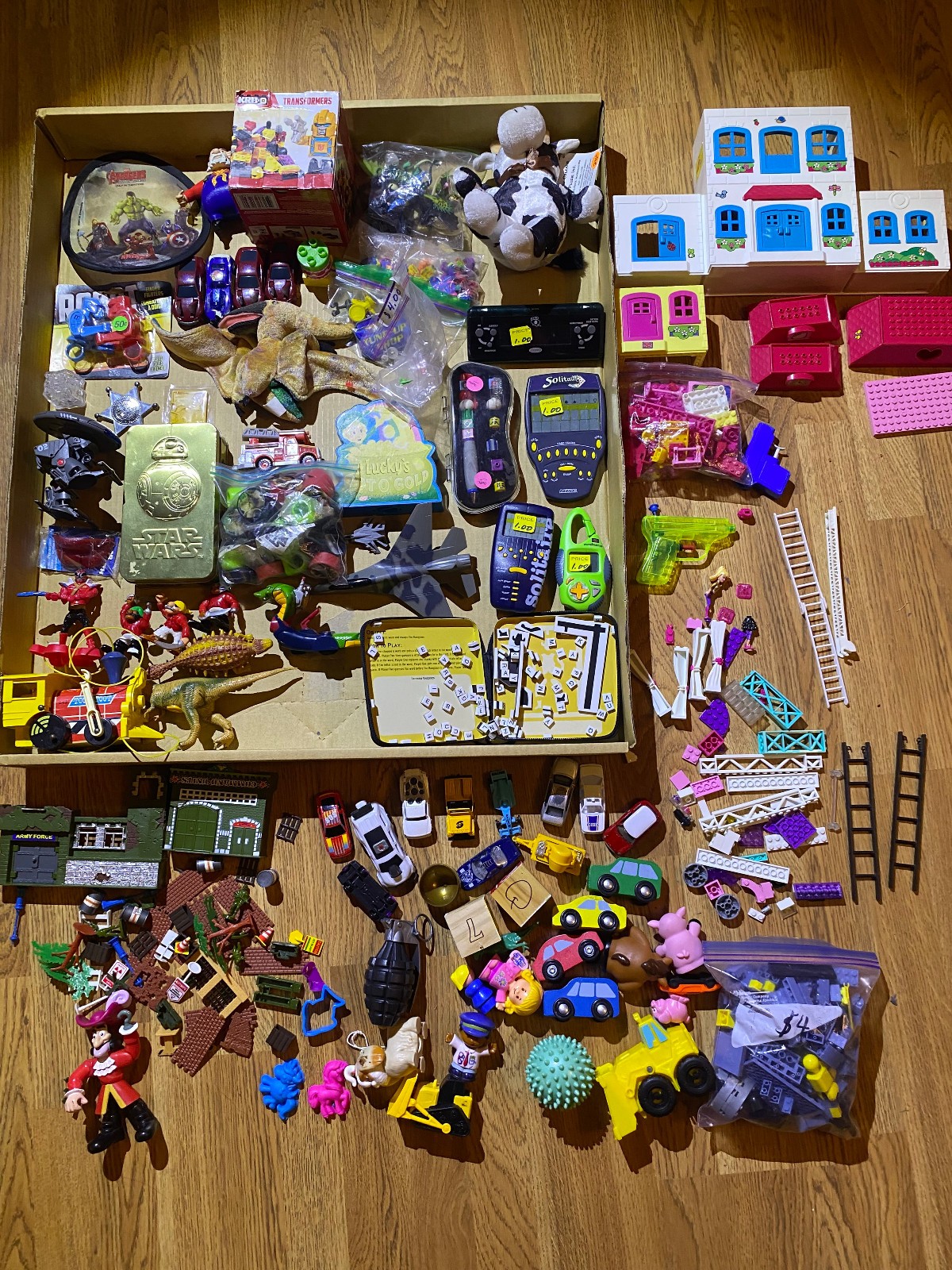 Random Junk Drawer Toy Cars Handheld Games Army Figures Blocks Lot Collection